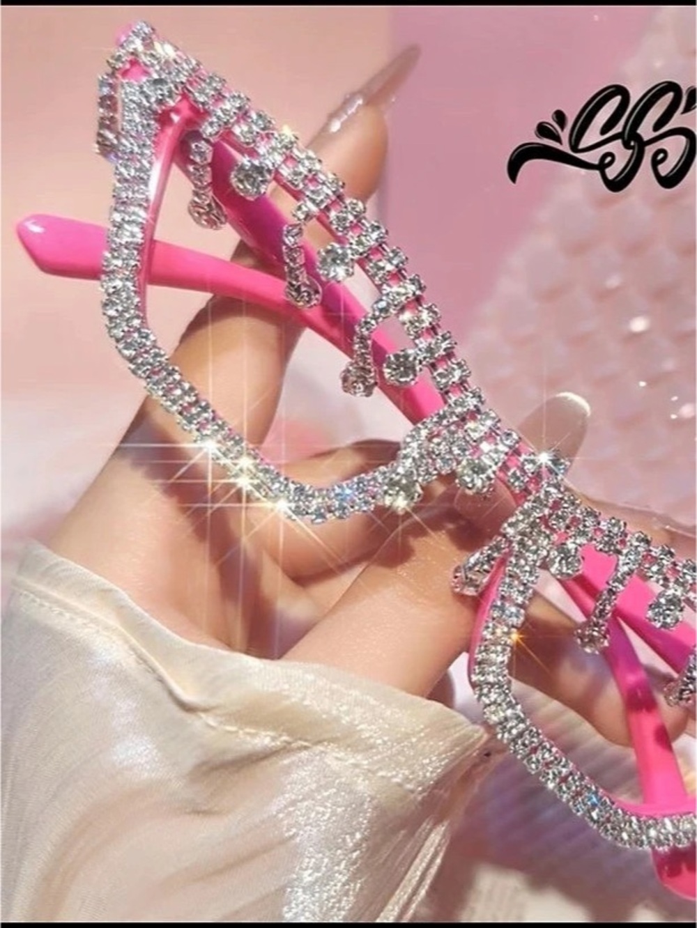 Pink & Silver Rhinestone Cat-Eye Sunglasses